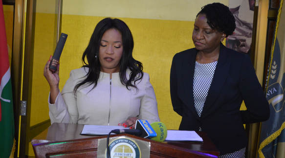 Betty Nyabuto sworn in as Commission Secretary